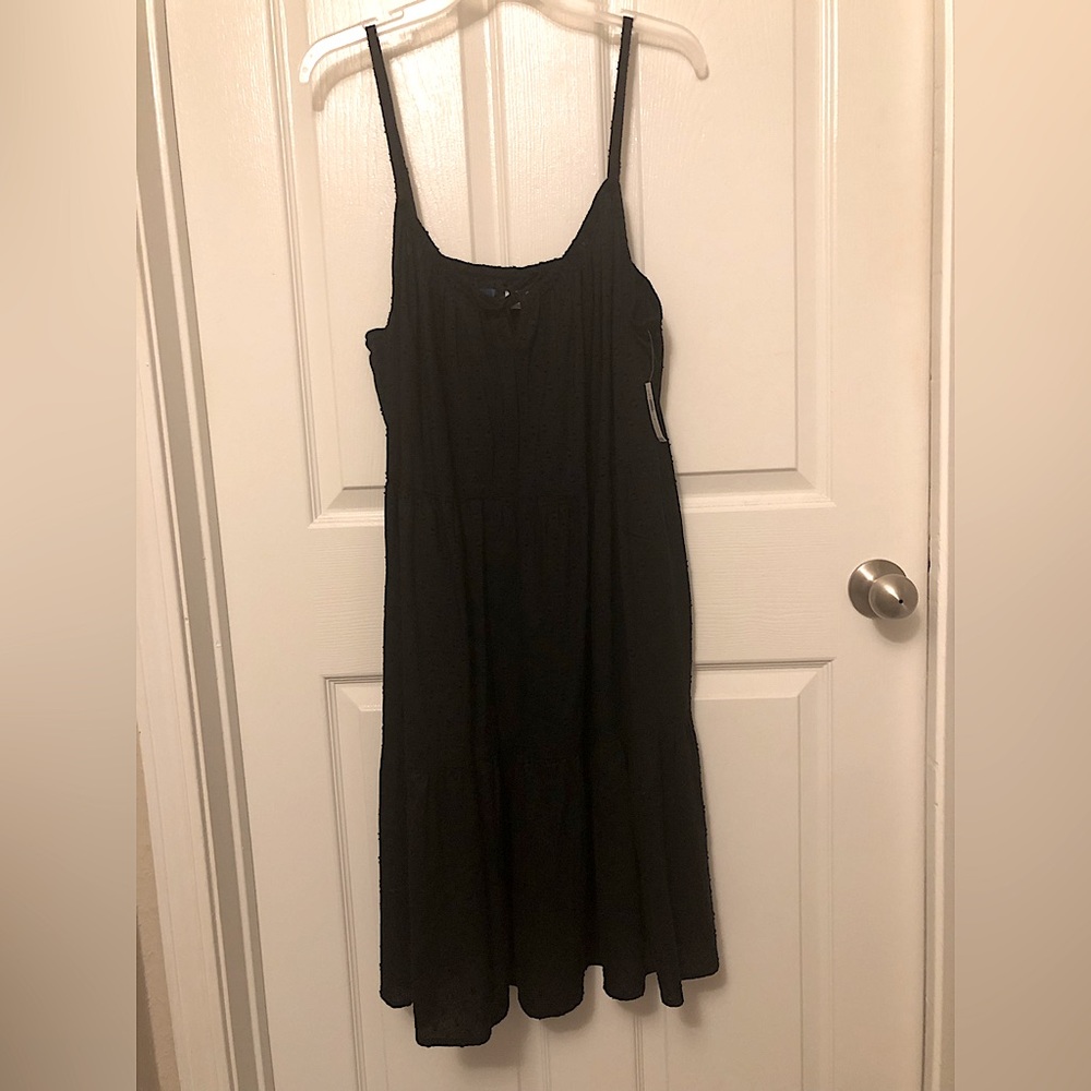 Black textured cotton sundress XL Tall